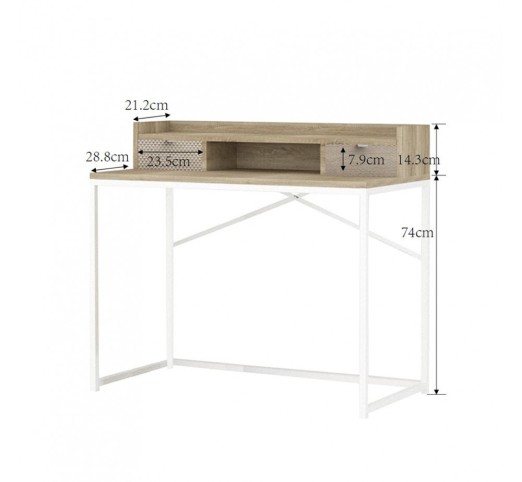 NAK DESK 2DRAWERS SONOMA WITH PATTERN 100x50xH88,5cm