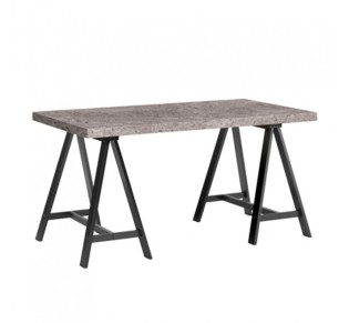 CAVALLETTO ΓΡΑΦΕΙΟ CEMENT ΜΑΥΡΟ 140x75xH74cm