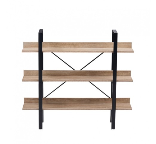 HORIZON BOOKCASE 3SHELVES CHIPBOARD WITH MELAMINE SONOMA BLACK 120x28xH106cm
