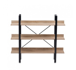 HORIZON BOOKCASE 3SHELVES CHIPBOARD WITH MELAMINE SONOMA BLACK 120x28xH106cm