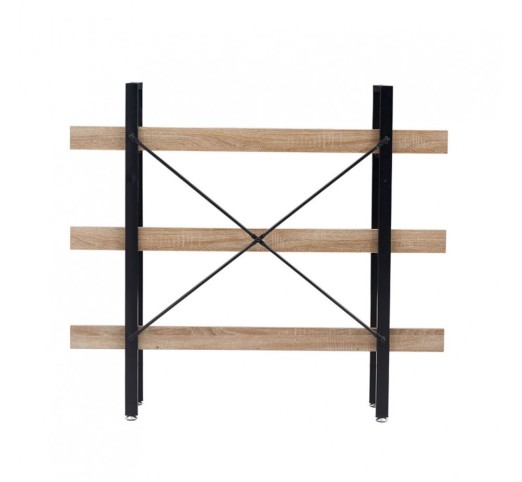 HORIZON BOOKCASE 3SHELVES CHIPBOARD WITH MELAMINE SONOMA BLACK 120x28xH106cm