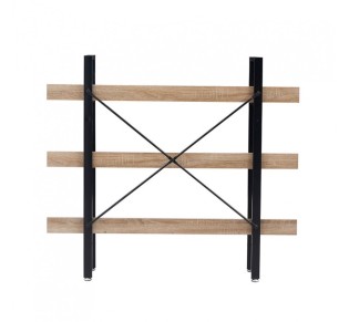 HORIZON BOOKCASE 3SHELVES CHIPBOARD WITH MELAMINE SONOMA BLACK 120x28xH106cm