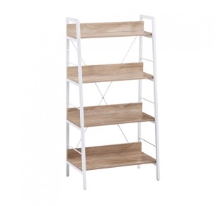 ONE STEP UP BOOKCASE 4SHELVES CHIPBOARD WITH MELAMINE SONOMA WHITE 60x35xH117cm