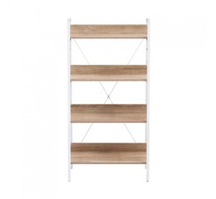 ONE STEP UP BOOKCASE 4SHELVES CHIPBOARD WITH MELAMINE SONOMA WHITE 60x35xH117cm 2