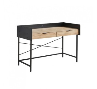 HOMI ΓΡΑΦΕΙΟ 2ΣΥΡΤΑΡΙΑ ΦΥΣΙΚΟ ΜΑΥΡΟ 123x60xH86cm