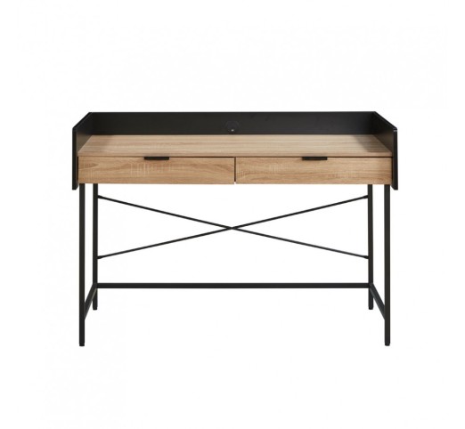 HOMI ΓΡΑΦΕΙΟ 2ΣΥΡΤΑΡΙΑ ΦΥΣΙΚΟ ΜΑΥΡΟ 123x60xH86cm