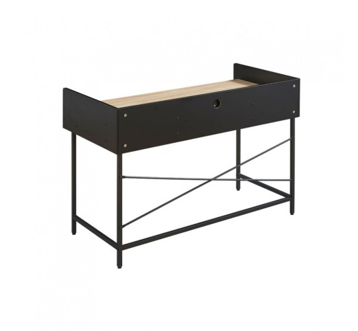 HOMI DESK 2DRAWERS CHIPBOARD WITH MELAMINE CARTA NATURAL BLACK 123x60xH86cm