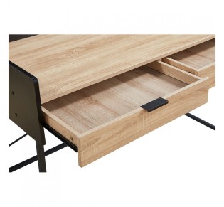HOMI ΓΡΑΦΕΙΟ 2ΣΥΡΤΑΡΙΑ ΦΥΣΙΚΟ ΜΑΥΡΟ 123x60xH86cm