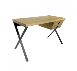 BOW DESK 2DRAWERS CHIPBOARD WITH MELAMINE CARTA NATURAL 120x60xH76cm