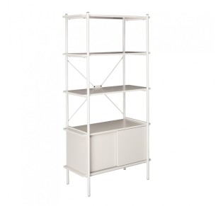 POPULAR ΒΙΒΛΙΟΘΗΚΗ CREAM 80x40xH163cm