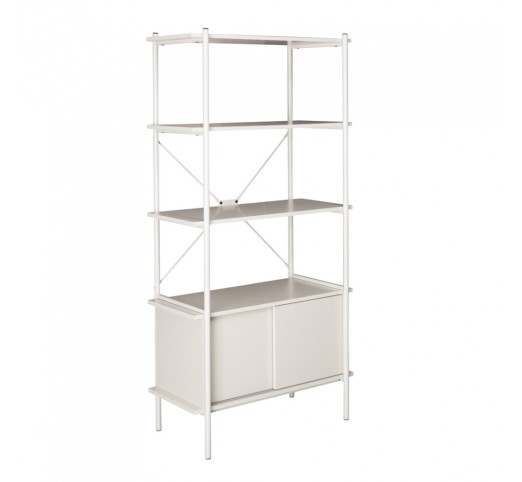 POPULAR ΒΙΒΛΙΟΘΗΚΗ CREAM 80x40xH163cm