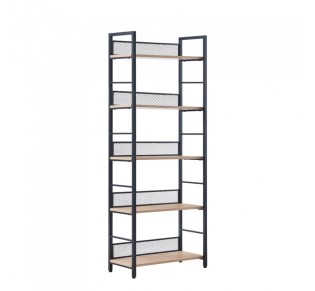 NEST ΒΙΒΛΙΟΘΗΚΗ ΦΥΣΙΚΟ ΜΑΥΡΟ 60x28xH154cm