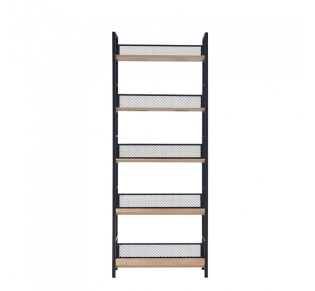 NEST ΒΙΒΛΙΟΘΗΚΗ ΦΥΣΙΚΟ ΜΑΥΡΟ 60x28xH154cm