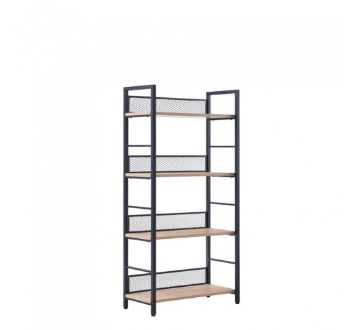 NEST ΒΙΒΛΙΟΘΗΚΗ ΦΥΣΙΚΟ ΜΑΥΡΟ 60x28xH121cm