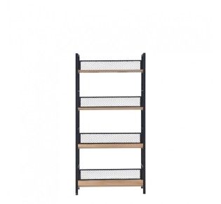 NEST BOOKCASE MELAMINE NATURAL BLACK 60x28xH121cm E1 PRC