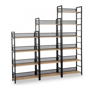 NEST ΒΙΒΛΙΟΘΗΚΗ ΦΥΣΙΚΟ ΜΑΥΡΟ 60x28xH121cm