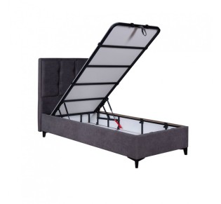 PIANO BED WITH STORAGE (FOR MATTRESS 90x200cm) GREY 07-780 97x207xH115cm