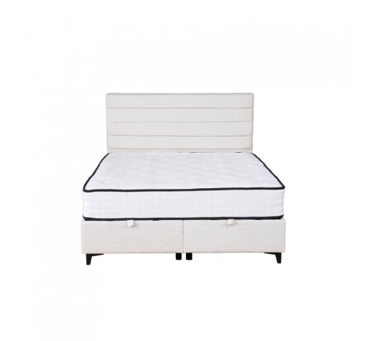 UTOPIA ΚΡΕΒΑΤΙ ΜΕ ΑΠΟΘΗΚ. ΧΩΡΟ ΚΑΙ ΣΤΡΩΜΑ WHITE SMOOTH 06-900 207x160xH115cm