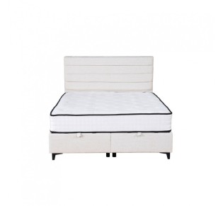 UTOPIA ΚΡΕΒΑΤΙ ΜΕ ΑΠΟΘΗΚ. ΧΩΡΟ ΚΑΙ ΣΤΡΩΜΑ WHITE SMOOTH 06-900 207x160xH115cm