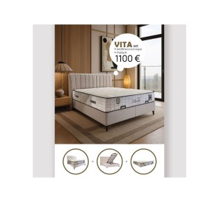 VITA BED WITH STORAGE AND MATTRESS GRIZZLY 07-969 175x215xH136cm