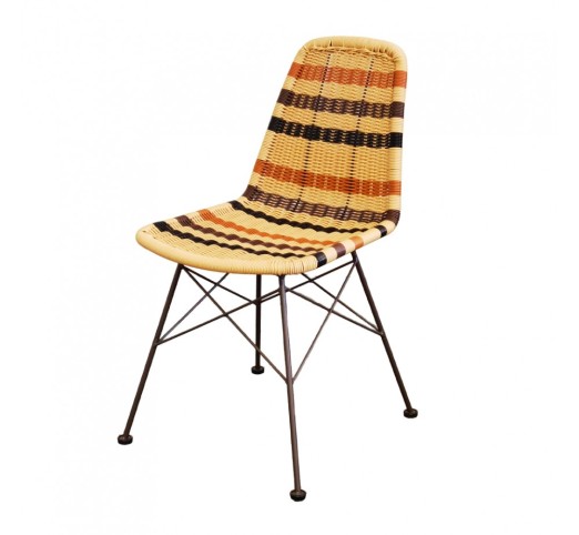EARTHY CHAIR BEIGE EKAI BLACK 44x57xH81cm