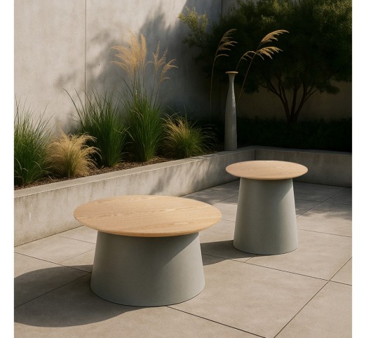 ZENTRA COFFEE TABLE NATURAL GREY 50x50xH47,5cm