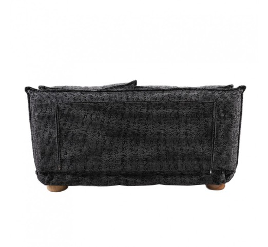FUTON SOFA BED 2SEAT FOLDING GREY BLACK WITH PATTERN 141x87xH76cm