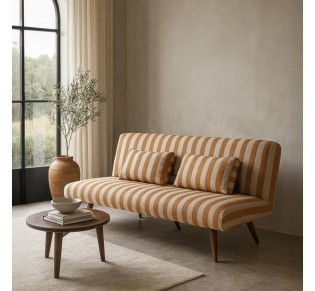 LA SPEZIA ΚΑΝΑΠΕΣ ΚΡΕΒΑΤΙ 3ΘΕΣΙΟΣ OFF WHITE TERRACOTTA 188x81xH88cm