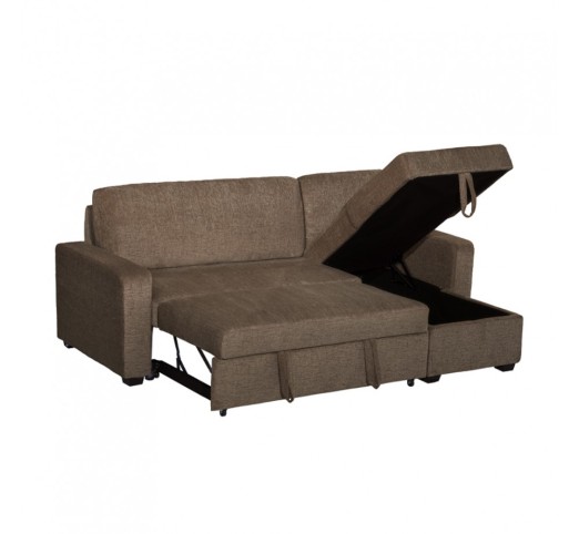 TRESOR SOFA BED REVERSABLE CORNER BROWN 223x145xH91cm