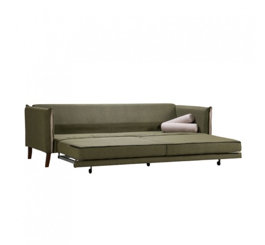COMMODO SOFA BED 3SEAT OLIVE GREEN GREY 230x81xH88cm