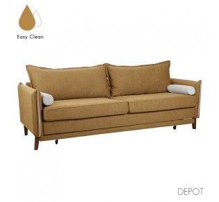 COMMODO SOFA BED 3SEAT EASY CLEAN FABRIC CAMEL BEIGE E1 EU
