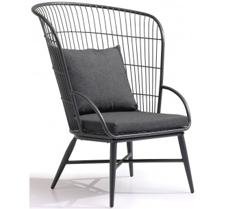 Strict metal lounge armchair