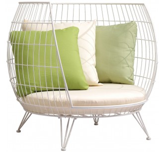 Circle metal lounge armchair