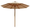 Ø3,00m Teak-Beige Polyester Aluminum Umbrella 
