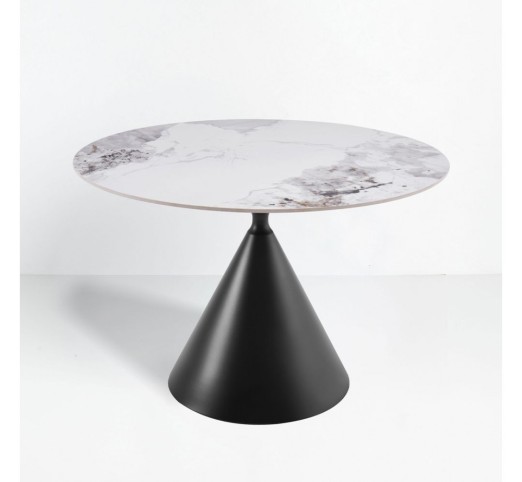 ATRIUM TABLE WHITE WITH MARBLE PATTERN 110x110xH76cm