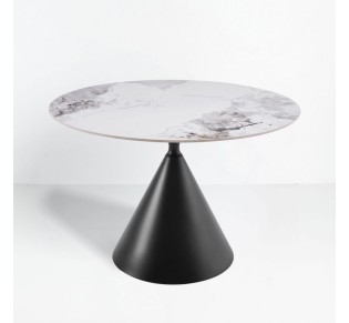 ATRIUM ΤΡΑΠΕΖΙ ΛΕΥΚΟ ΜΕ ΟΨΗ ΜΑΡΜΑΡΟΥ 110x110xH76cm