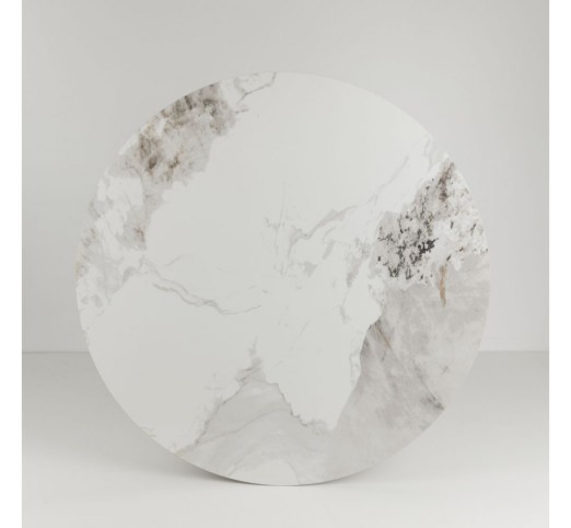 ATRIUM ΤΡΑΠΕΖΙ ΛΕΥΚΟ ΜΕ ΟΨΗ ΜΑΡΜΑΡΟΥ 110x110xH76cm