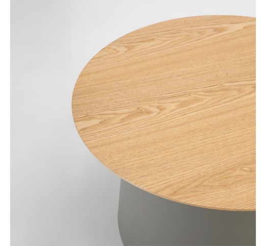 ZENTRA COFFEE TABLE ΦΥΣΙΚΟ ΓΚΡΙ 70x70xH39cm
