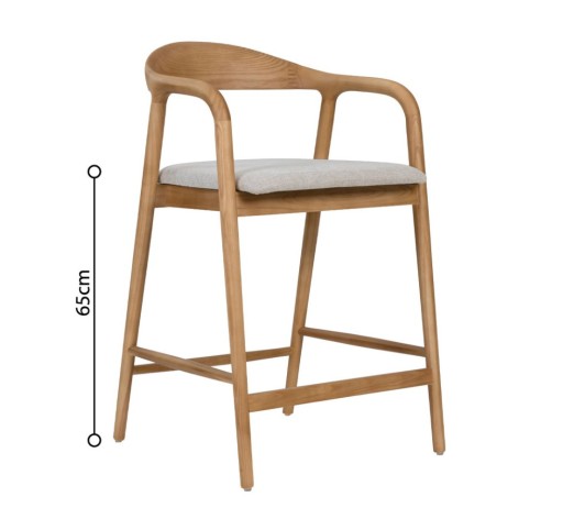 TUTTO STOOL BAR OAK BEIGE 62x56xH93cm
