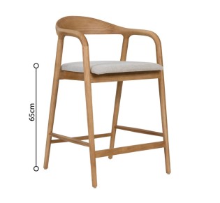 TUTTO STOOL BAR OAK BEIGE 62x56xH93cm