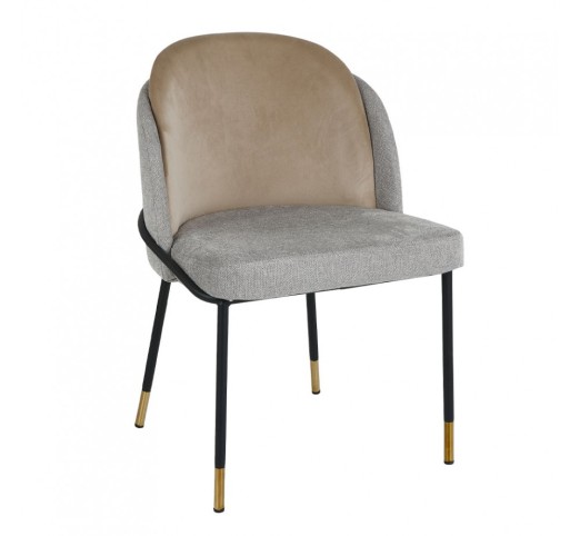 ASTON CHAIR FABRIC GREY LIGHT METAL BLACK E1 PRC