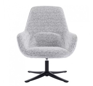 TIFFANY ARMCHAIR SWIVEL WHITE WITH PATTERN 80x75xH90cm
