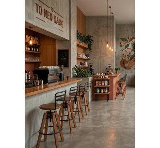 Barock wooden barstool with... 2