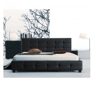 FIDEL Bed 150x200cm Pu Black