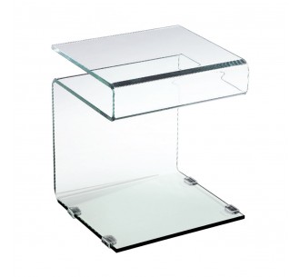 GLASSER Clear Side Table...