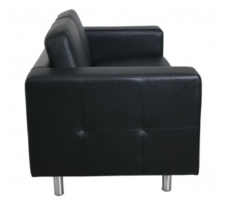 ALAMO 2-Seater Sofa Black Pu 2